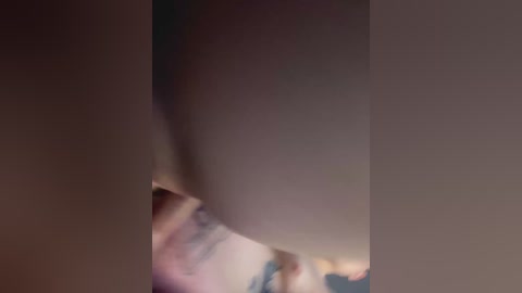 A blurred video showing a close-up of a person's bare buttocks, with a hint of light-colored hair, and a partially visible, light-skinned face.