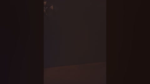 Video of a dimly lit, dark room with a faint, shadowy figure in the background. The figure is partially obscured by the darkness, creating an eerie, suspenseful atmosphere.