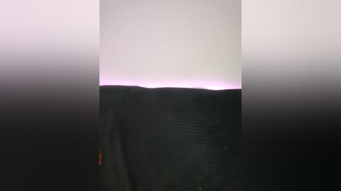 Media: Video of a black, textured surface transitioning to a glowing purple line at the top, creating a gradient effect. The background is a gradient from white to black, giving a surreal, otherworldly atmosphere.