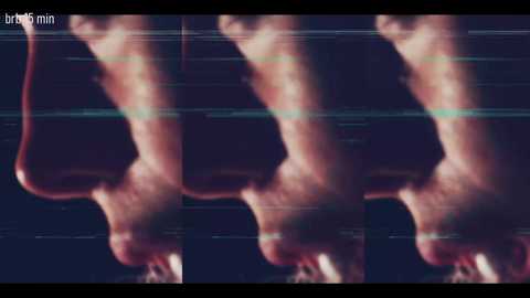 Video of three partially transparent, digitally distorted, muscular male legs in motion, with a dark background and \"bublinmin\" watermark in the top left corner.