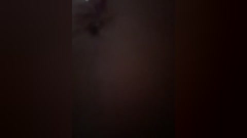 A blurry, dark image with indistinct shapes and indeterminate objects, likely in a dimly lit room, possibly with a person or object partially visible in the center.