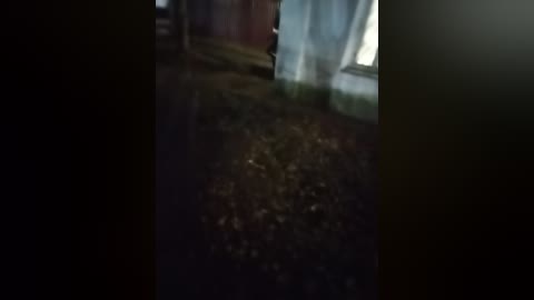 A dimly lit video of a person in a wheelchair, partially visible, next to a window draped with white curtains. The background is dark, creating a shadowy atmosphere.