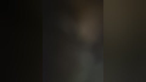 A blurry, dark video with indistinct shapes and muted colors, possibly depicting a person in a dimly lit room. The image is grainy and difficult to discern specific details.