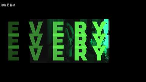 A digital image of a neon sign displaying the word \"EVERY\" in bold, bright green letters against a dark background, with a blurred figure standing in the background.