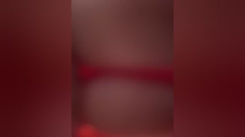 Video of a blurred, partially nude figure in red lingerie, standing in a dimly lit, red-hued room. The image is soft-focused, with indistinct details.