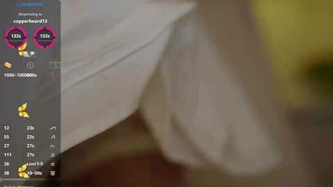 A close-up video of a white sheet with blurred yellow and green objects, likely insects, on a dark background. The image includes a digital overlay with a menu and statistics in the left corner.