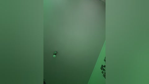 A dimly lit video of a bare, beige ceiling with a single, small light bulb centered. The background is an off-white wall with faint, indistinct text in black. The image conveys a minimalist, utilitarian setting.